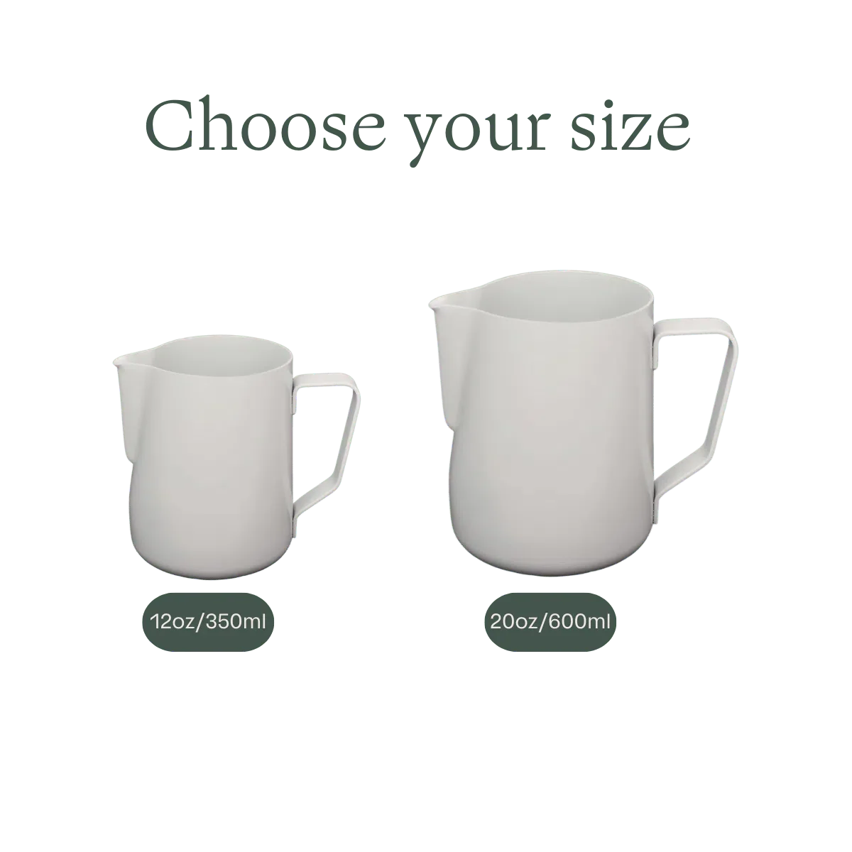 Rhino Stealth White Milk Pitcher - 2 Sizes